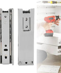 Two Pack 5 Inch Mini Drawer Slides With Full Extension And Ball Bearing Side Mount Rails For Smooth Quiet Drawer Operation Undermount Friendly Easy Install Ideal For DIY Home Upgrades And Multi Drawer Projects. silver drawer slides with drill installation