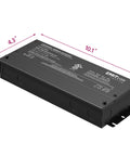 Black rectangular Beefy Dimmable LED Driver 300W AC 110 to 277V Input DC 24V Output Five In One Dimming ELV MLV Triac 0 to 10V