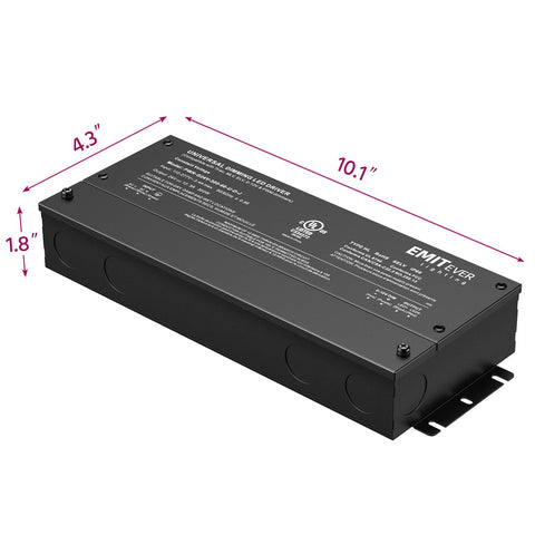 Black rectangular Beefy Dimmable LED Driver 300W AC 110 to 277V Input DC 24V Output Five In One Dimming ELV MLV Triac 0 to 10V