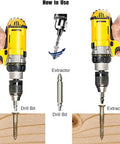Hot Deal Stripped Screw Extractor Kit With Left Tapered Drill Bits For Easy Removal Of Damaged Bolts And Screws High Carbon Steel DIY Tool Set Five Piece Gadgets For Woodworking Pros Making Repairs A Breeze drill bit and extractor use guide