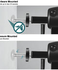 Installation method comparison for Extra Wide Baby Gate For Doorways And Stairs, Pressure Mounted Black Metal Walk Through Design, Auto Close.