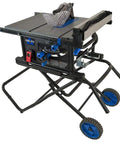 Trusted Contractor Workhorse 10 Inch Table Saw with 15 Amp powerful motor, portable design, and 32.5 inch rip capacity.