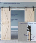 Heavy Duty Barn Door Track Kit With Hook Hanger And Smooth Guide Rail Roller System Rust Resistant Sliding Door Hardware Set in use