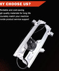 Front Left Power Window Regulator With Motor Assembly For 2014 To 2020 GM SUVs And Trucks Fits Escalade Silverado Suburban Tahoe Sierra Yukon And Yukon XL Driver Side Replacement 23118067 84621036, silver metal assembly on black background