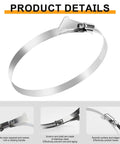Beefy 4 Inch Dryer Vent Clamp Made From 304 Stainless Steel Worm Gear Hose Clamp Adjustable 91 114mm Key Type Clamps For Dryer Vent Ductwork