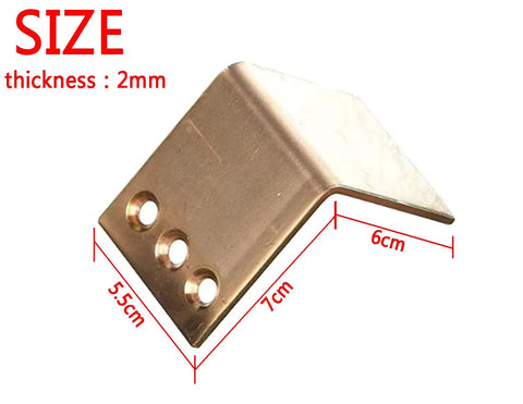 Copper Spoon Welder Tools Set For MIG Welding Copper Plate Backers, 2mm Red Copper Plate, angle paddle with dimensions