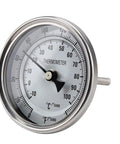 3 Inch Dial Kettle Thermometer With 2 Inch Probe Half NPT Stainless Steel Dual Scale Fahrenheit Celsius For Home Brewing No Fuss Quick Install On Your Brew Pot Food Safe Temperature Gauge, stainless steel dial
