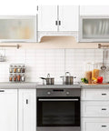 Slick Matte Black Cabinet Pulls 2 Pack Square T Handles Heavy Duty Stainless Steel Drawer Knobs Built Tough Hardware For Kitchen Cupboards Fast DIY Renovations in modern kitchen.