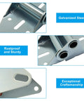 Beefy Heavy Duty Garage Door Hinges 14-Gauge Steel With Galvanized Finish Direct Replacement Pair Durable Rust-Resistant Hinges For Sturdy Door Support Ideal For Heavy Doors And Quick Easy Install, galvanized steel hinge close-up
