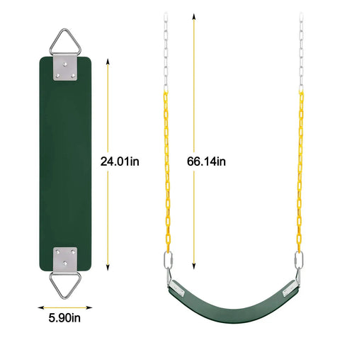 Swing Seat With 66 Inch Anti Rust Chains Thermoplastic Coated Supports 250 Lb Heavy Duty Accessories Outdoor Jungle Gym