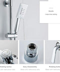 UMJIGF Shower System with Cold and Hot Water Wall Mounted Shower Faucet Set with handheld shower nozzle and controls.