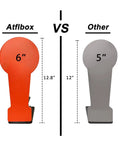 Comparison of 6 inch and 5 inch popper targets, highlighting 12.8 inch vs. 12 inch height for Two Pack Three Eighths Inch AR500 Steel Popper Target Auto Reset With 12.8 Inch Plate For Shooting Range Go-To Target Built Tough For Pistol Rifle Handgun Shotgun Rimfire Auto Rise After Every Hit For Fast Reloads And Back To Back Fun.