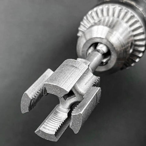 Close-up of the Badass Integrated Thread Cutting Tool For Half Inch And Three Quarter Inch Pipes showing detailed die mechanism.