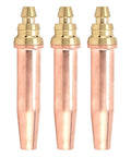 Pro Grade Three Size Cutting Tips Set For Flame Cutting Machines 0.9mm 1.2mm 1.5mm Copper Brass Gas Torch Nozzles For Oxygen Assisted Steel Cutting And Metalworking, three brass and copper cutting tips