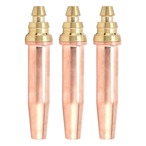 Pro Grade Three Size Cutting Tips Set For Flame Cutting Machines 0.9mm 1.2mm 1.5mm Copper Brass Gas Torch Nozzles For Oxygen Assisted Steel Cutting And Metalworking, three brass and copper cutting tips