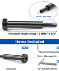 Hidden End Swage Receiver Kit 20 Pack 1/8 Inch Black Invisible Cable Railing Hardware For 2x2 And 4x4 Posts with tools included