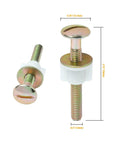 Toilet Seat Screws And Hinges Kit 2 Pack Heavy Duty Steel Bolts Nuts With Plastic Nuts And Metal Washers For Top Mount Toilet Seats