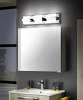 Modern Three Light Chrome Bathroom Vanity Light Over Mirror Super Easy Fifteen Minute Install Led Fixture Twenty Inch Size Bright White Light Non Dimmable For Your Home Bathroom