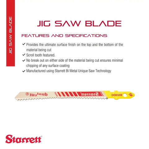 Bi-Metal Dual Shank Wood Jig Saw Blade, 3-Inch, 9-19 TPI Scroll Tooth, Dual Cutting Action For Smooth Top And Bottom Surfaces, 2-Pack