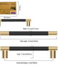 10 Pack Matte Black And Gold Knurled Cabinet Pulls 5 Inch Center To Center For Cabinets Drawers Wardrobes Durable Aluminum Alloy Construction Easy Installation And 120 Day After Sales Guarantee Model ZH0038 dimensions and size details