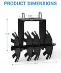 Product dimensions showing 32 Inch Heavy Duty Disc Plow Harrow Two Pack For ATV UTV Tow Behind With 2 Inch Hitch Adjustable Depth