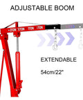 Heavy Duty 2 Ton Hydraulic Engine Hoist Cherry Picker Shop Crane adjustable telescopic boom with hooks for garage use