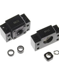 2 Pack BK12 And BF12 Ball Screw End Supports For SFU1605 RM CNC Router Parts, carbon steel, blackened, bearing blocks with components