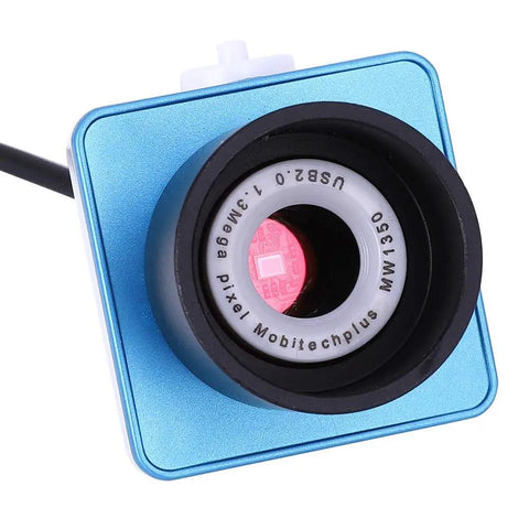 Close-up of 1.25 Inch Telescope Eyepiece Digital Camera with USB 2.0 Cable, 300,000 Pixel, showing lens and connection point