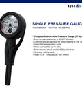 Single Pressure Gauge PSI SPG Complete Scuba Dive Assembly With 36 Inch High Pressure Hose And Protective Rubber Boot