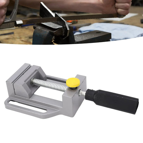 Drill Press Vise Aluminum Alloy Mini Bench Clamp For Precision Drilling Engraving And Polishing Pro Grade Heavy Duty Woodworking Tool Ideal For Woodworking Projects Like Wooden Boxes Photo Frames Birdhouses Mailboxes Drawers Cabinets And Furniture gray mini vise with handle