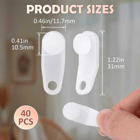 40 Pc Curtain Track Gliders White Plastic Slider Hooks For Window Curtains Easy Glide Lightweight Rail Sliders Traverse Rod Replacement Parts For Kitchen Bedroom And Bathroom, 31mm
