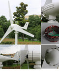 800W Wind Turbine With 5 Blades, Works On 12V 24V Or 48V Systems, Smart MPPT Charge Controller, Lightweight Aluminum Housing