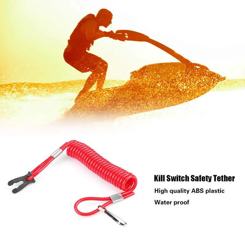 Suzuki Kill Switch Lanyard for Boats and Outboard Motors, durable red emergency safety cord for ignition stop switch