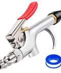 Two Way Air Blow Gun Kit With One Quarter Inch NPT Connection Rubber Tip And Standard Quick Plug, close-up view