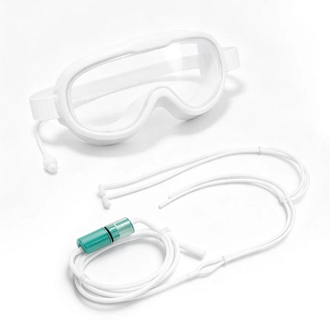 2-In-1 Hydrogen Inhalation And Eye Care Mask with white silicone goggles and breathing accessory, ergonomic design for home use
