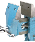 Parrot Vise D3125 Heavy Duty Tabletop Vise For Woodworking Precise Locking With Quick Release Benchtop Mount Blue Metallic Finish Built For DIY Projects Crafting Sessions And Small Woodworking Tasks, blue tabletop vise close-up