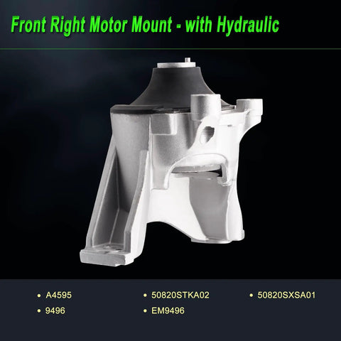 Front right motor mount with hydraulic features for Heavy Duty Engine Motor Mount Set For 2007 Through 2011 Honda Crv 2.4l Fwd 4wd Oem