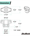 Technical drawing of Ten Pack Five Sixteenth Inch Eighteen Thread Wing Knobs With Steel Insert For T Track Bolts And Accessories.