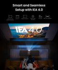 Cosmos 4K SE Smart Projector With Dolby Vision And 200 Inch Screen 1800 ANSI Lumens in a home theater setting