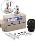 Rugged 15A 250VAC Beefed-Up Limit Switch With IP65 Sealed Body, Cross Roller Plunger Actuator, parts displayed