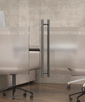36 Inch Push Pull Door Handle Beefy Double Sided Long Barn Door Pull Handle Heavy Duty 304 Stainless Steel For Wood Glass And Metal Doors Ideal For Home Office And Commercial Use Round Bar on glass office door