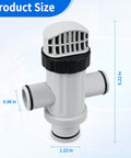 Dual Split Hose Plunger Valve For Intex Above Ground Pools And Pumps Replacement Pool Part Attachment with dimension labels
