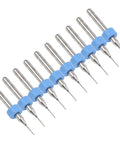 10 Piece Pro Grade Tungsten Carbide Micro Drill Bits Set For PCB SMT CNC Projects, arranged in a line