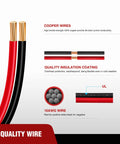 Heavy Duty Alligator Clamp Extension Cable To Female Cigarette Lighter Socket Adapter wire featuring 16AWG copper insulation.