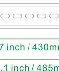 Diagram of DIN Rail Mounting Bracket for 19 Inch Rack Systems Slotted Aluminum Alloy Beefy Rack Ears Kit, dimensions shown.
