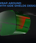 Kickass Laser Safety Glasses With OD4 Plus Protection For 180nm To 660nm Wavelengths, showcasing wraparound design and side shields.