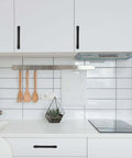 2 Pack Slick Matte Black Cabinet Handles 6-1/4 Inch 160mm Long Kitchen Cupboard Drawer Pulls on modern white cabinets