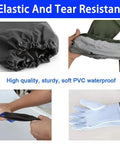 Heavy Duty 28 Inch Shoulder Length Waterproof Rubber Gloves PVC Coated For Chemical Oil And Solvent Resistance; close-ups of elastic cuffs and interior lining