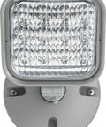 Weatherproof LED Emergency Light With Adjustable Remote Head For Business Use Square Gray Outdoor Indoor Single Head Emergency Lamp