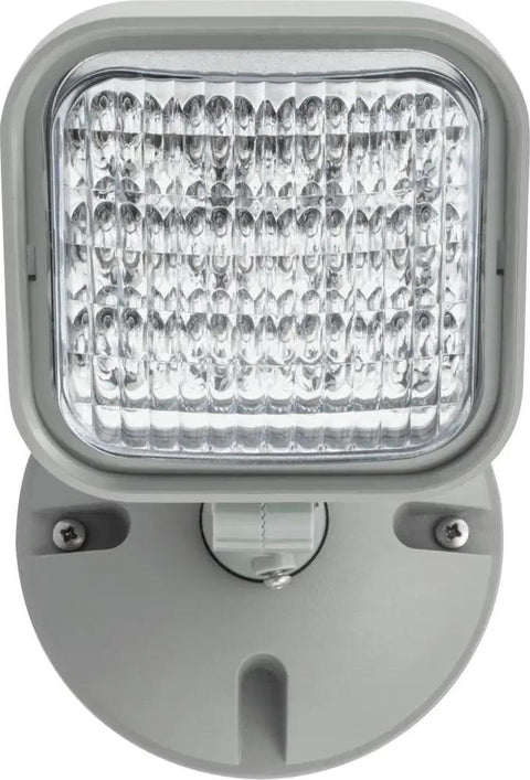 Weatherproof LED Emergency Light With Adjustable Remote Head For Business Use Square Gray Outdoor Indoor Single Head Emergency Lamp